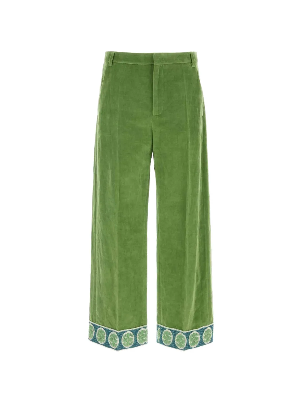 Valentino Garavani Fluwelen broek met jacquard afwerking Groen