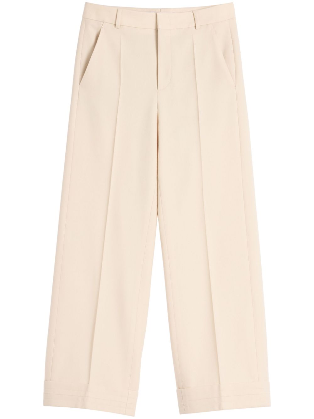 Valentino Garavani turn-up gabardine trousers - Neutrals