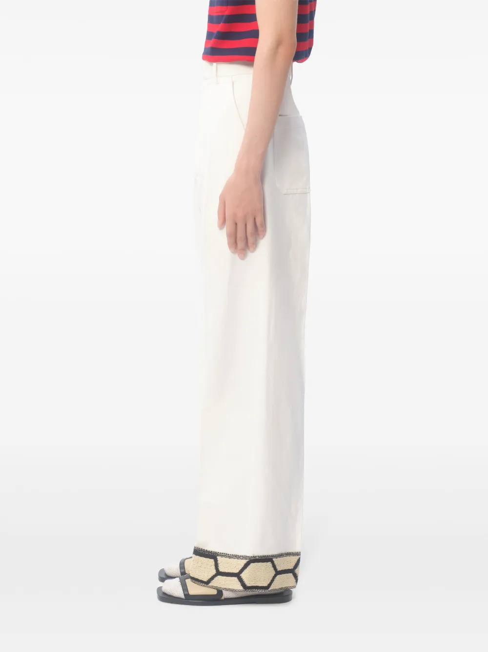 Valentino Garavani Straight broek met jacquard afwerking Wit