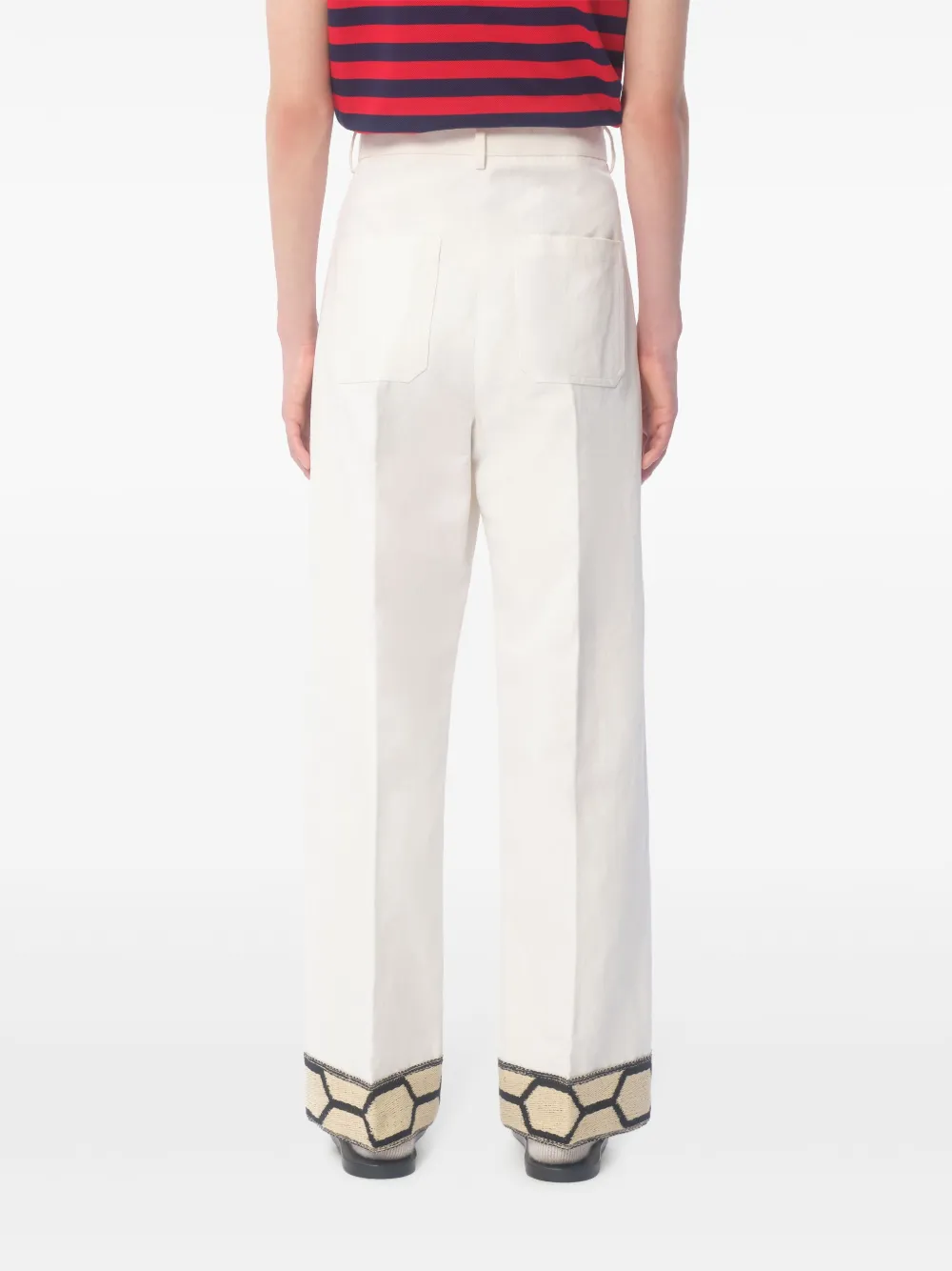 Valentino Garavani Straight broek met jacquard afwerking Wit