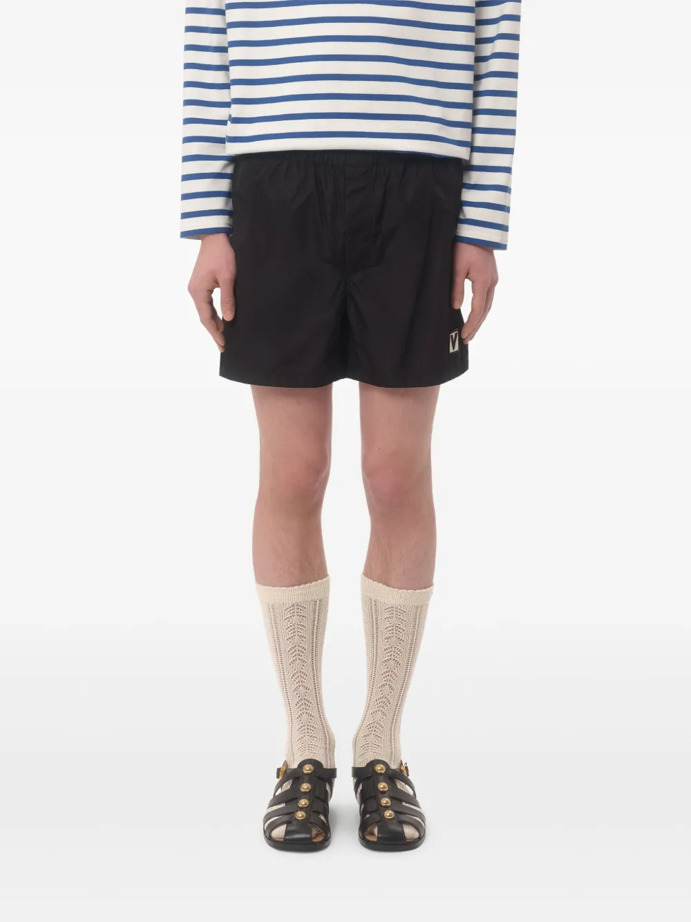 Valentino Garavani Zwembroek met Chez-patch Zwart
