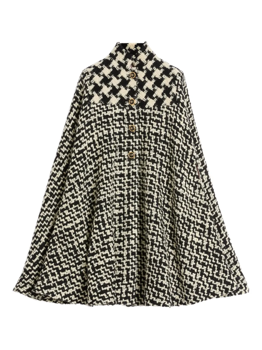 Valentino Garavani houndstooth tweed cape | Black | Image 1