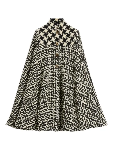 Valentino Garavani houndstooth tweed cape