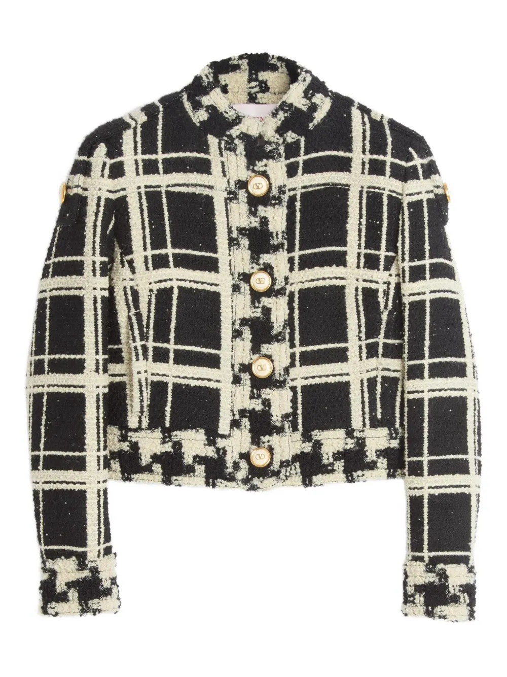 Valentino Garavani checked tweed jacket | Black | Image 1