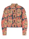 Valentino Garavani Apres L'Hiver jacquard caban jacket - Blue