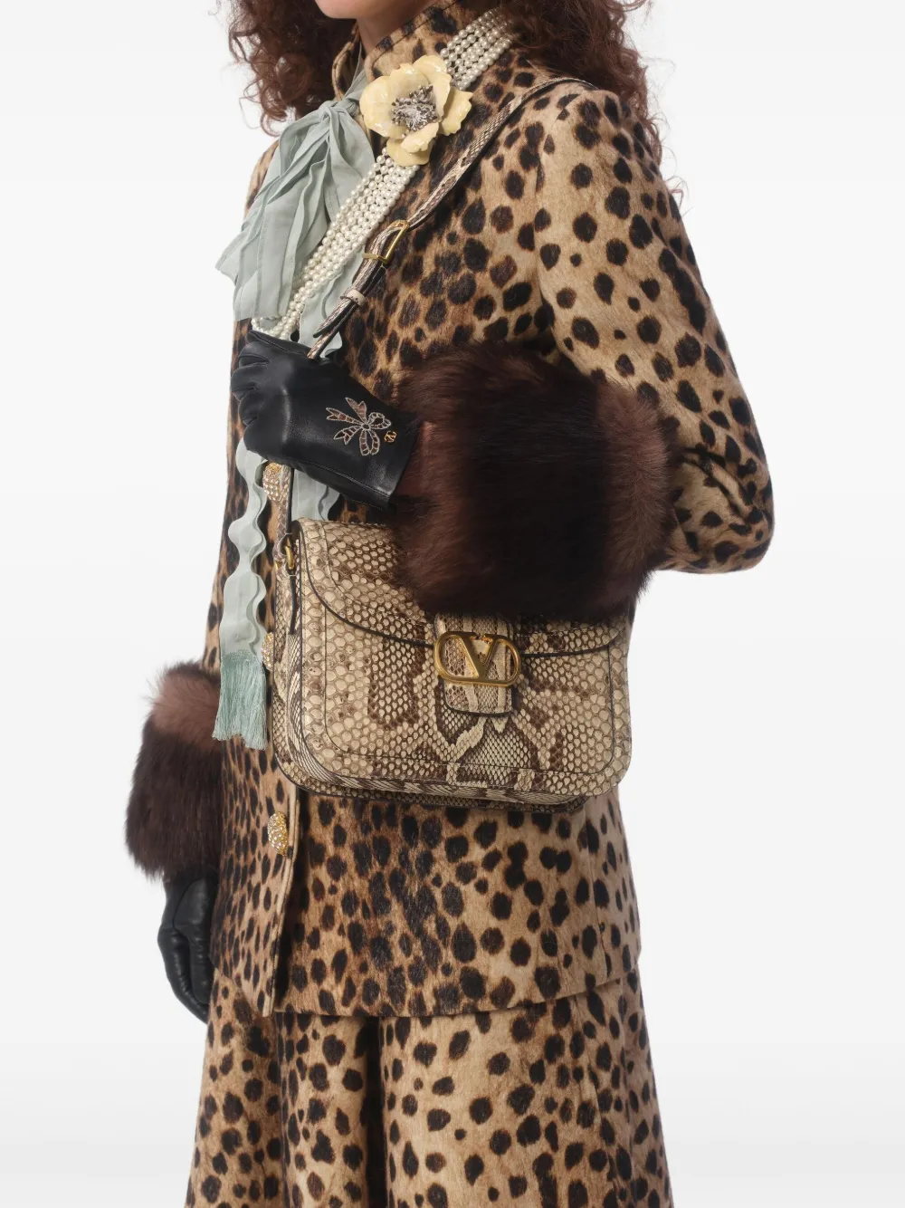 Valentino Garavani Jaguar Spots Caban Coat | Brown | FARFETCH