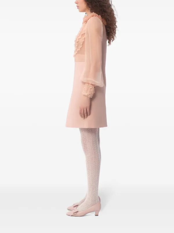 Valentino Garavani Embroidered Crepe Couture Mini Dress