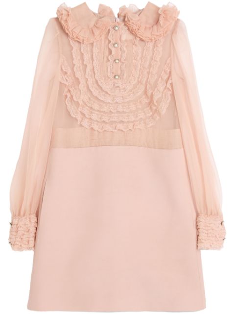 Valentino Garavani embroidered crepe couture mini dress