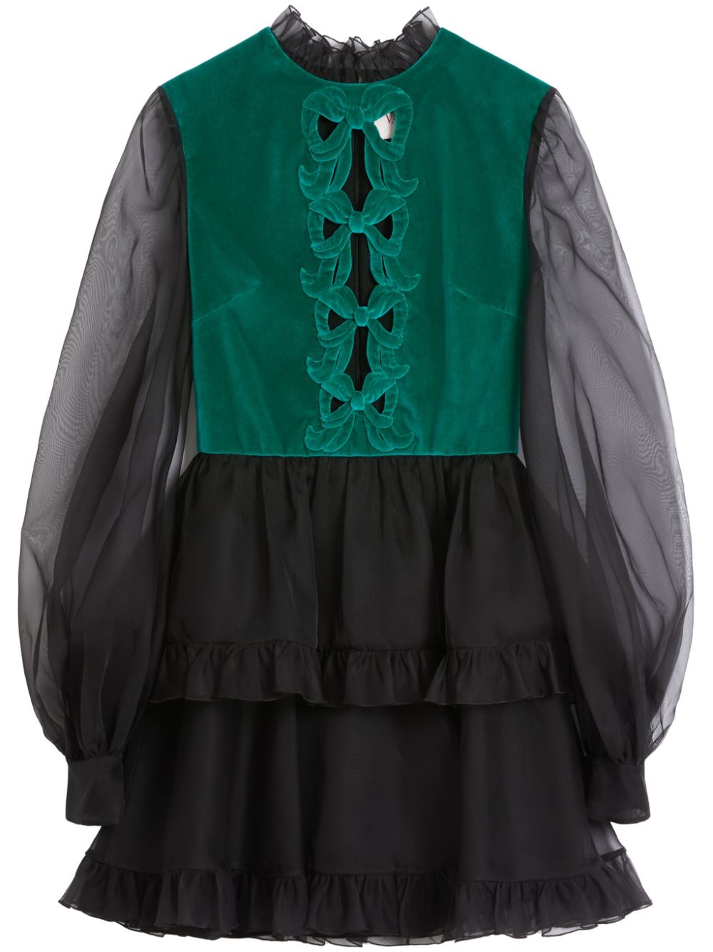 Valentino Garavani embroidered organza mini dress – Black