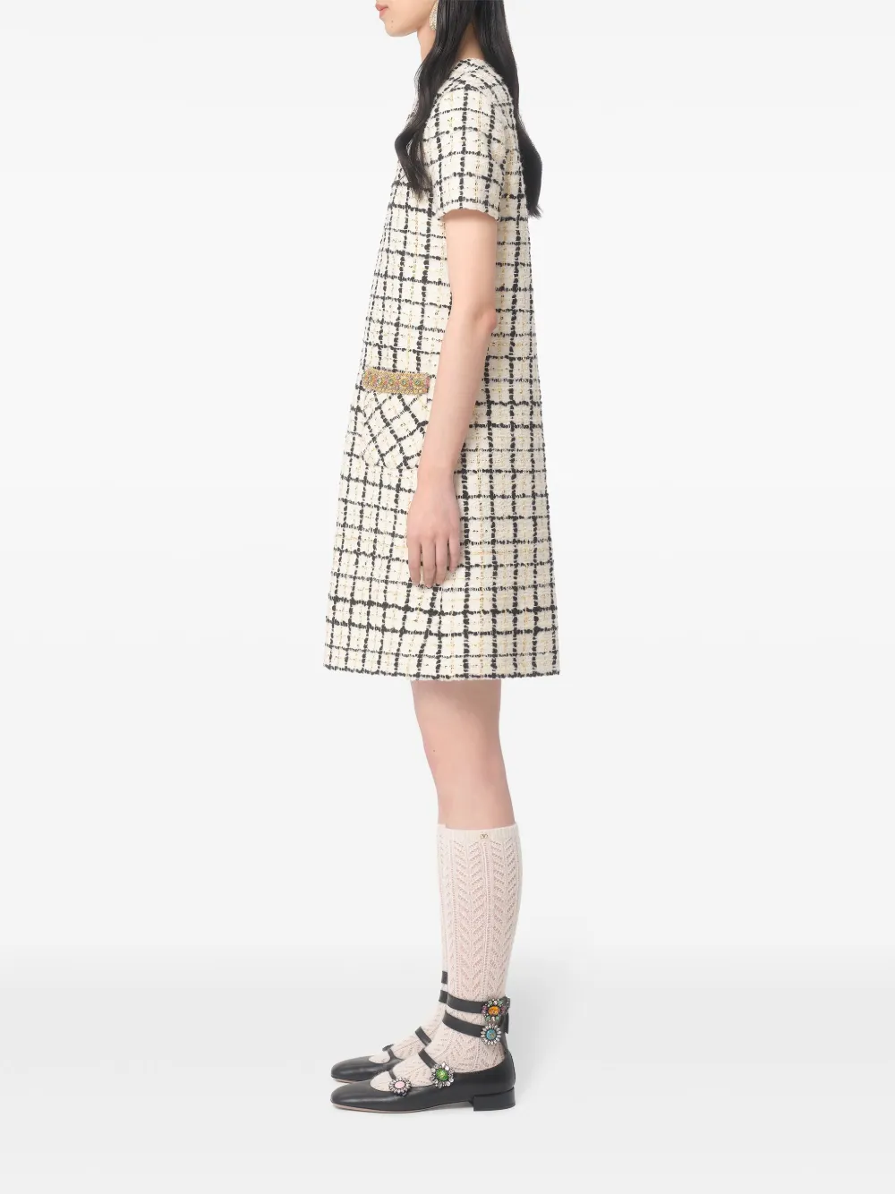 Valentino Garavani Tweed mini-jurk Beige