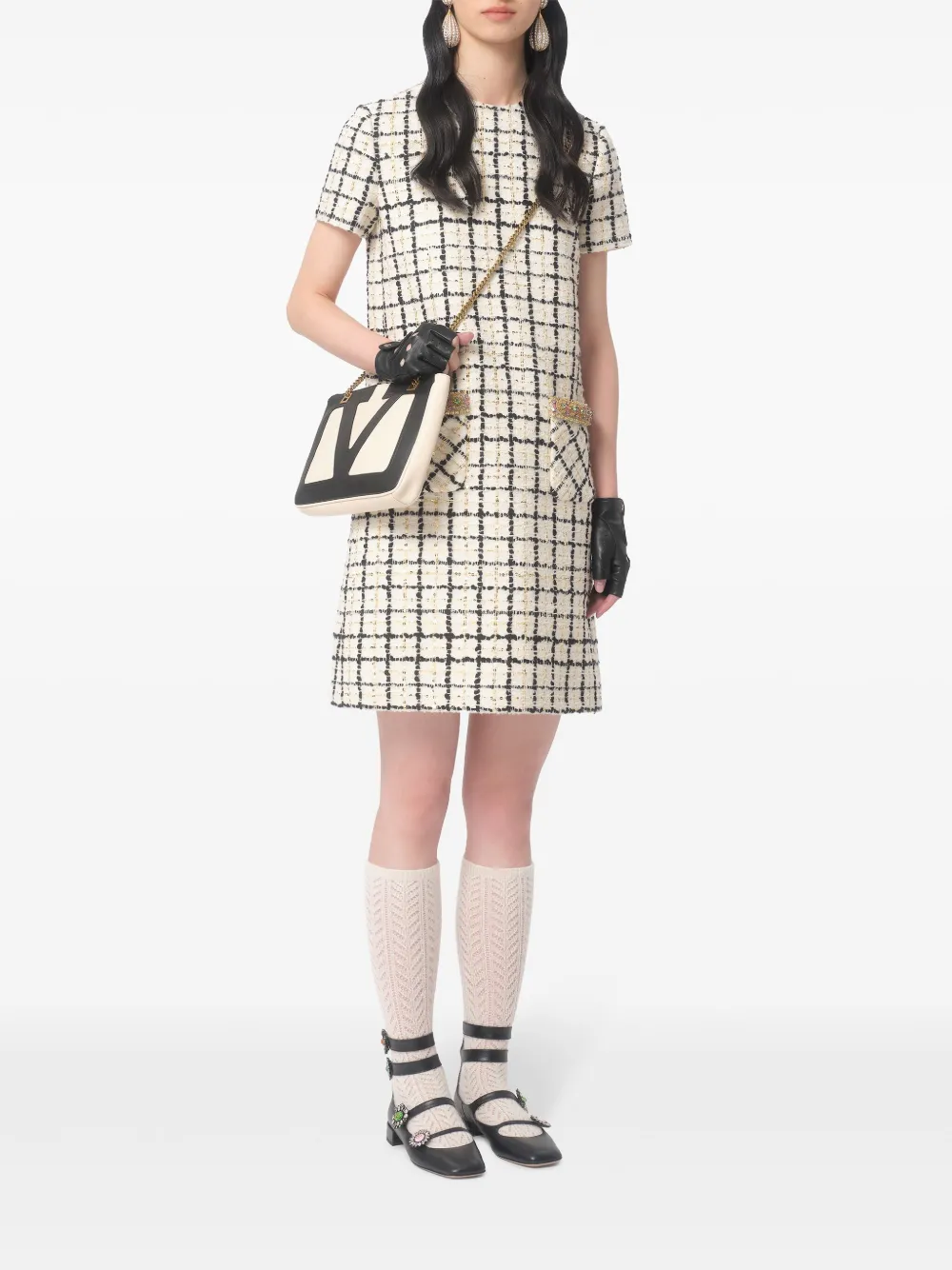 Valentino Garavani Tweed mini-jurk - Beige