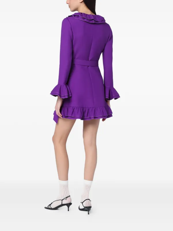 VALENTINO ワンピース Crepe Couture minidress 898262 Valentino Garavani Crepe Couture Mini Dress | Purple | FARFETCH