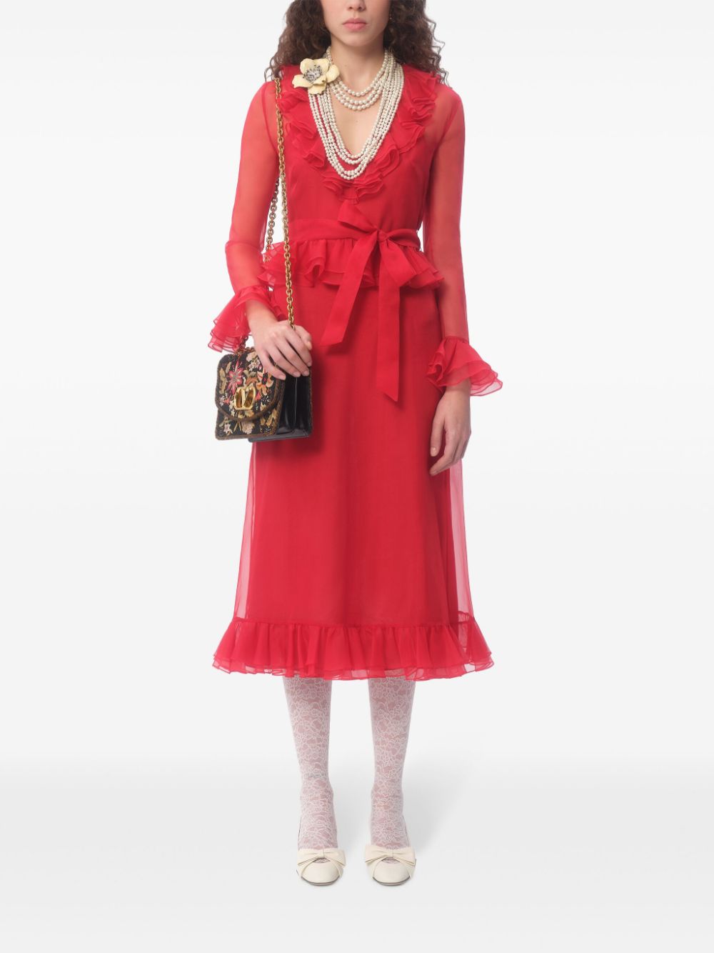 Valentino Garavani Organza blousejurk - Rood