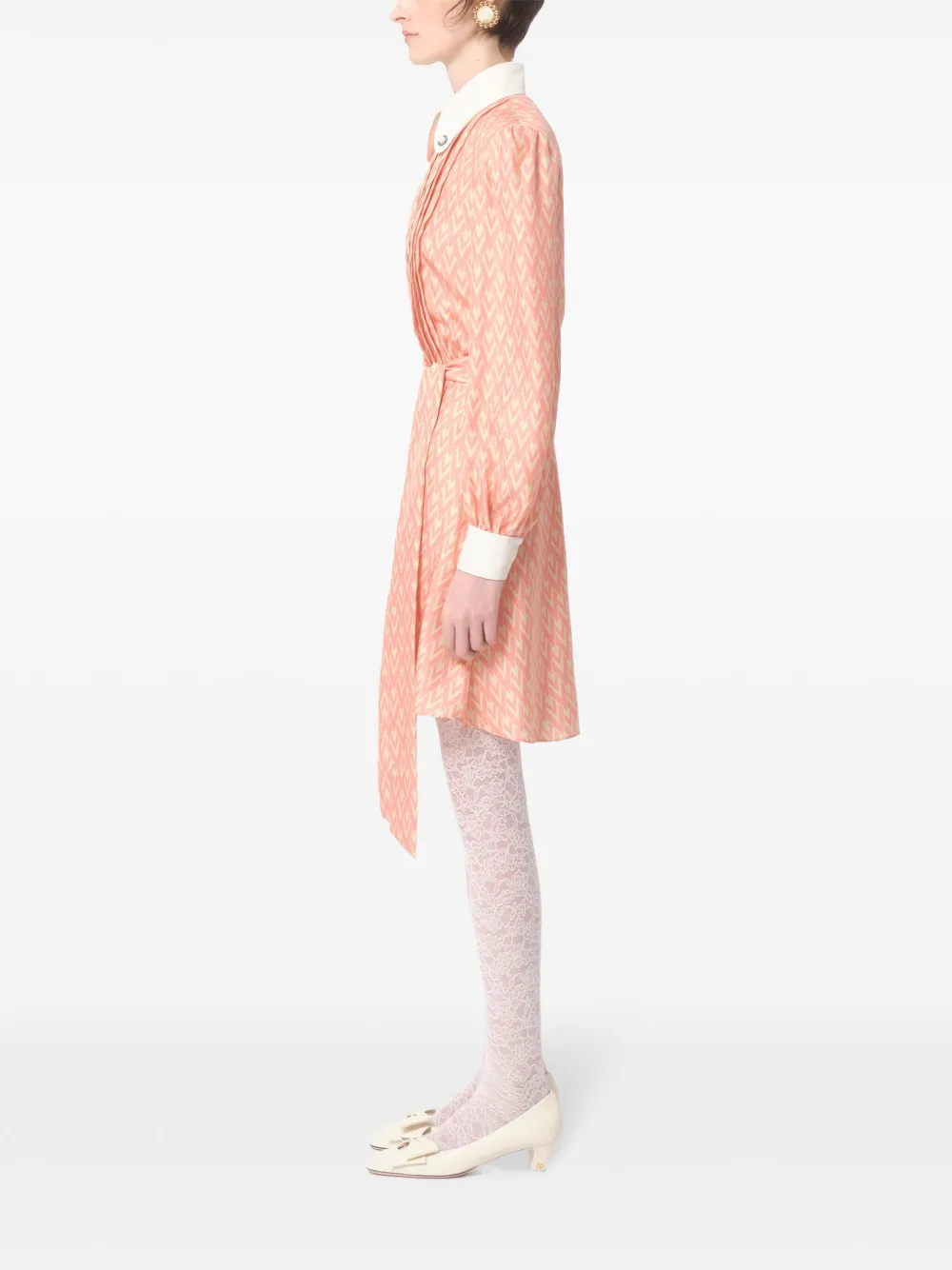 Valentino Garavani Toute La V zijden jurk Roze