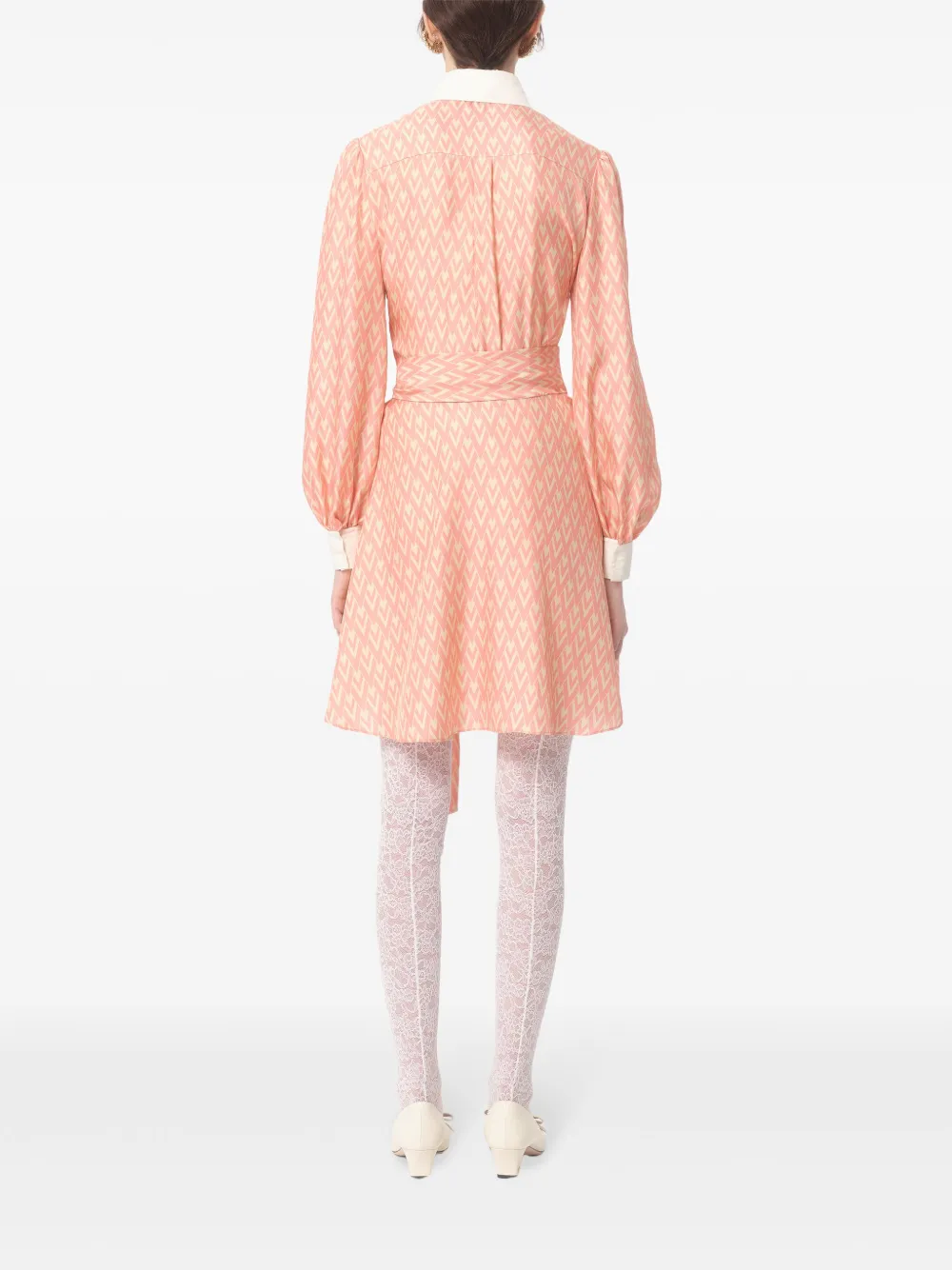 Valentino Garavani Toute La V zijden jurk Roze