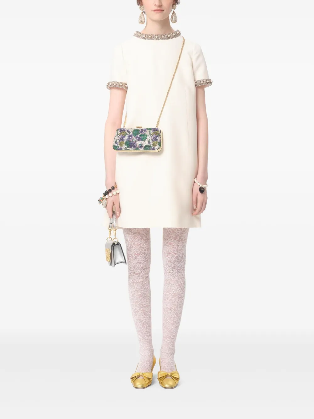 Valentino Garavani Crepe Couture mini-jurk met borduurwerk - Wit