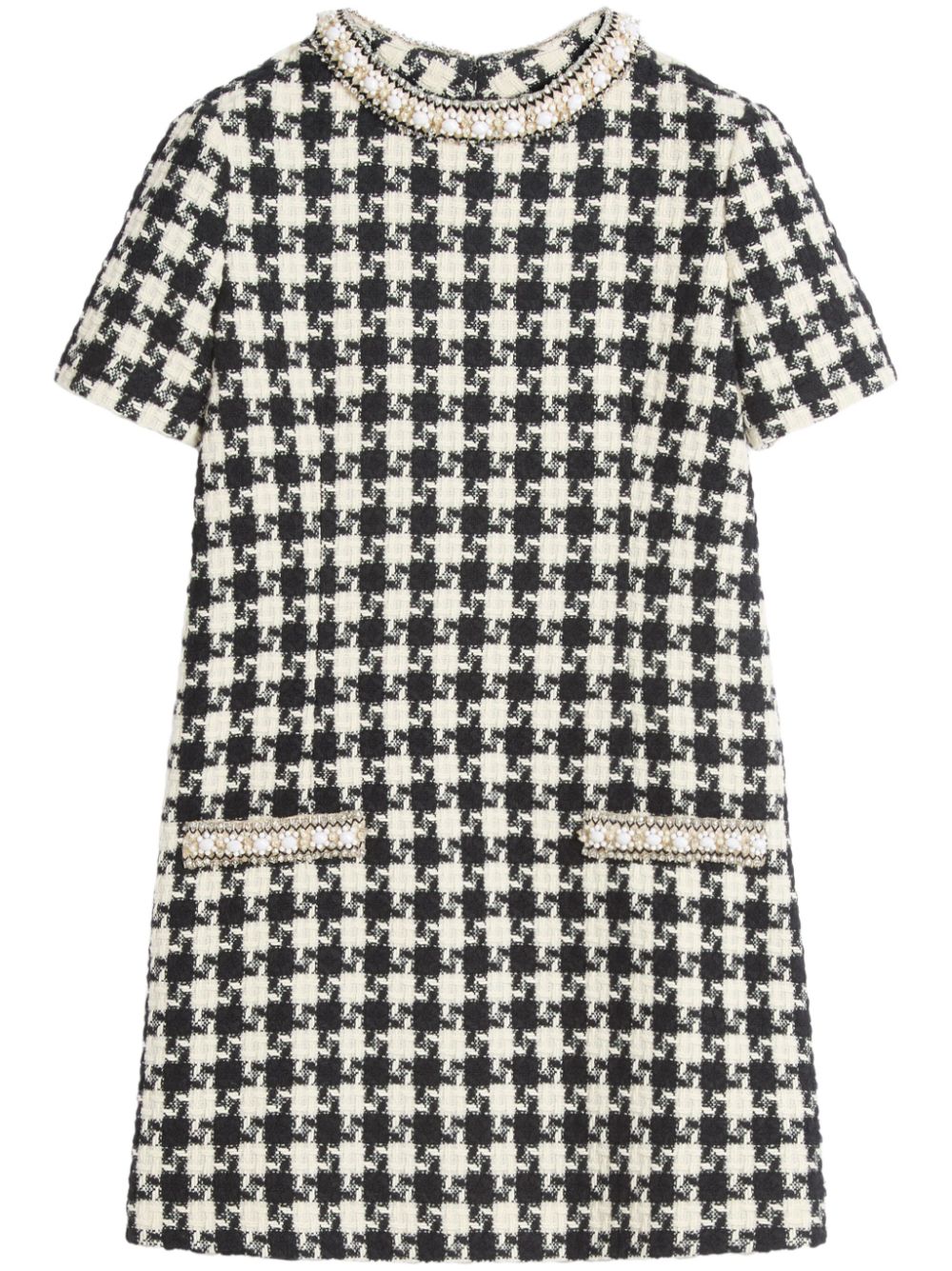 Valentino Garavani Damier Light tweed mini dress – Black