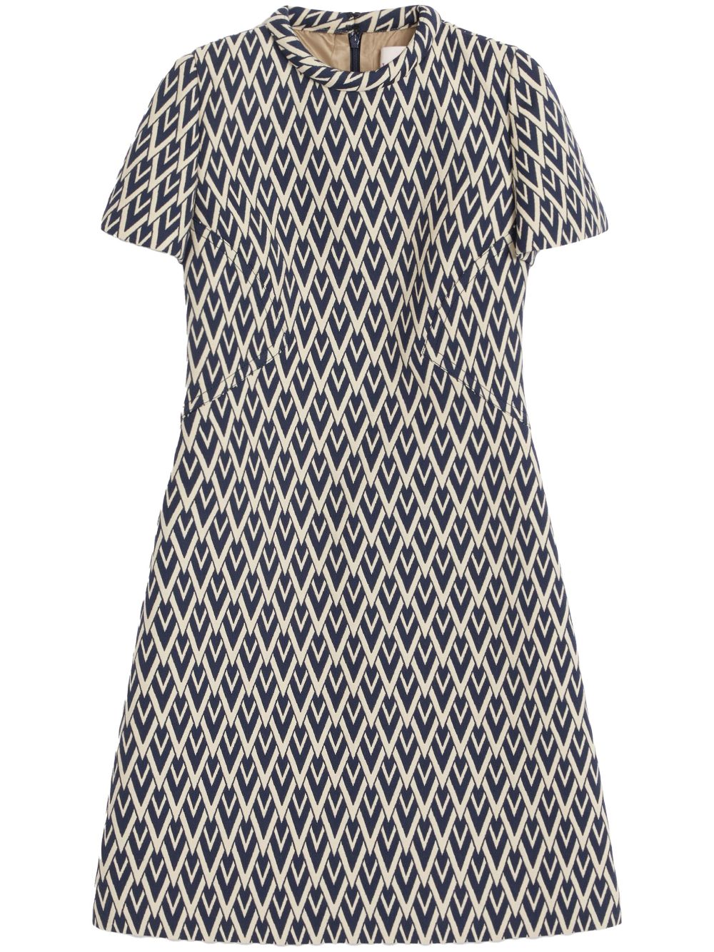 Toute la V jacquard mini dress