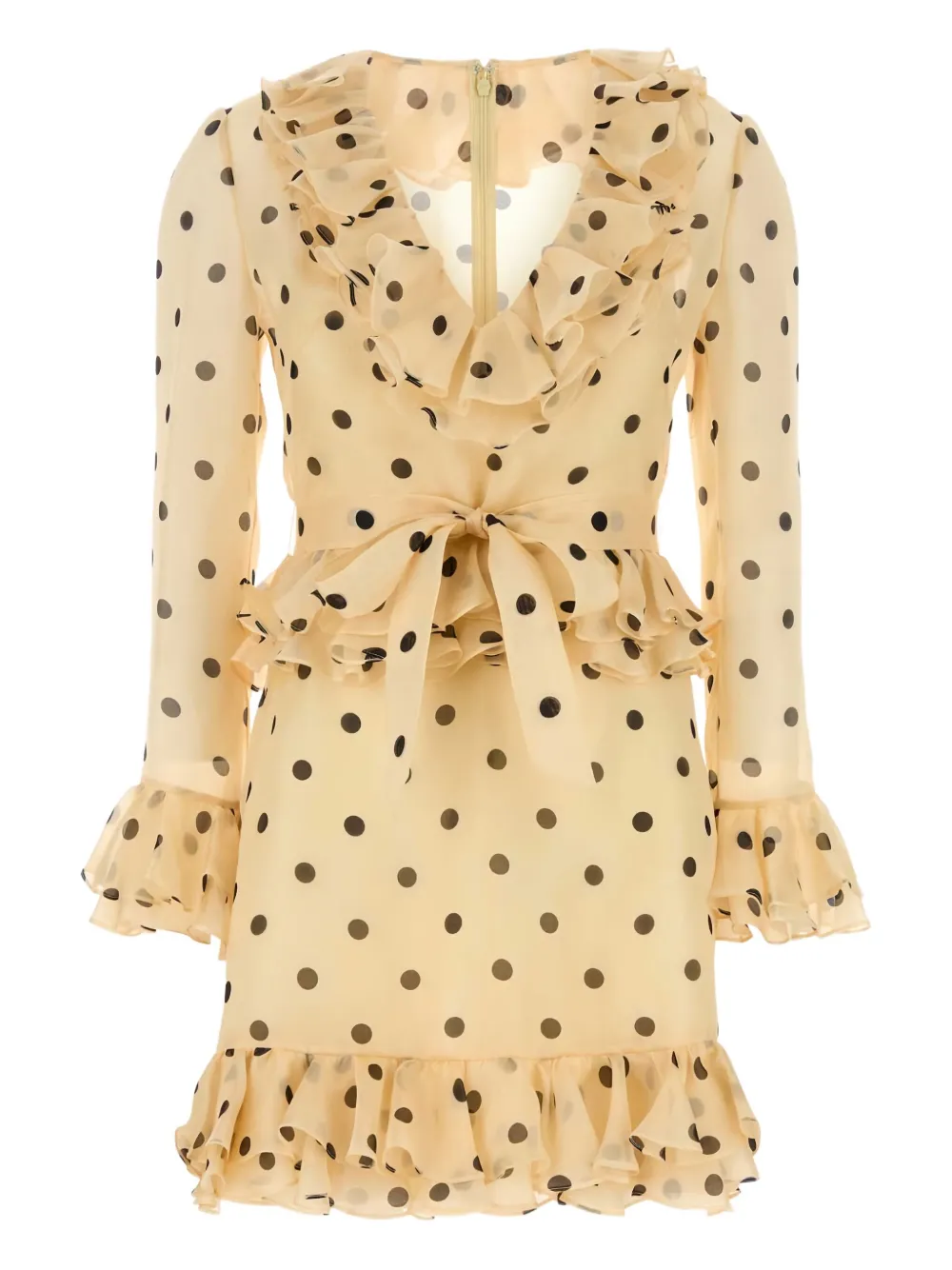 Valentino Garavani Organza mini-jurk met stippen Beige