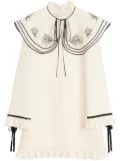 Valentino Garavani oversized-collar silk dress - White