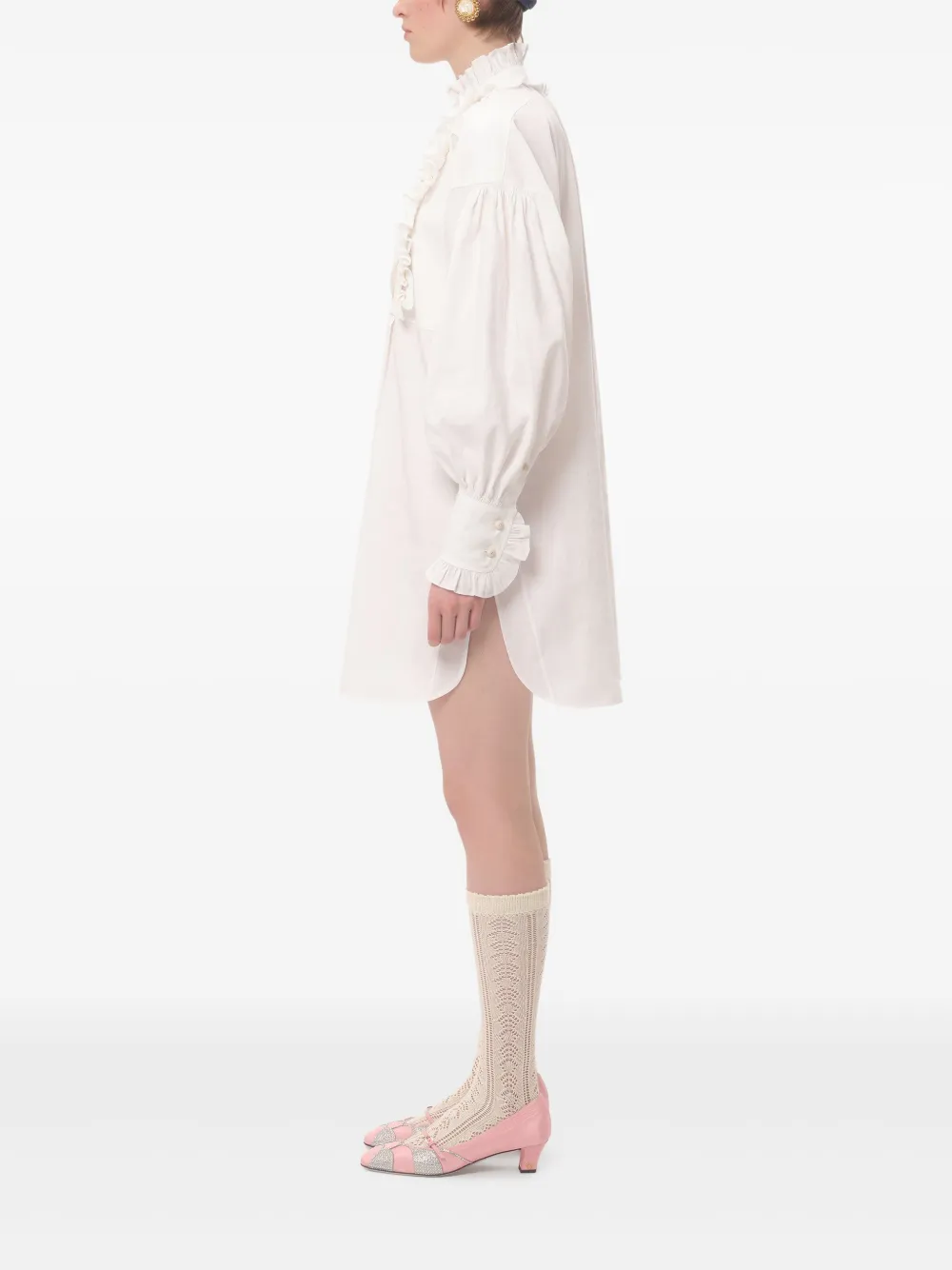 Valentino Garavani Mini-jurk met ruches Wit