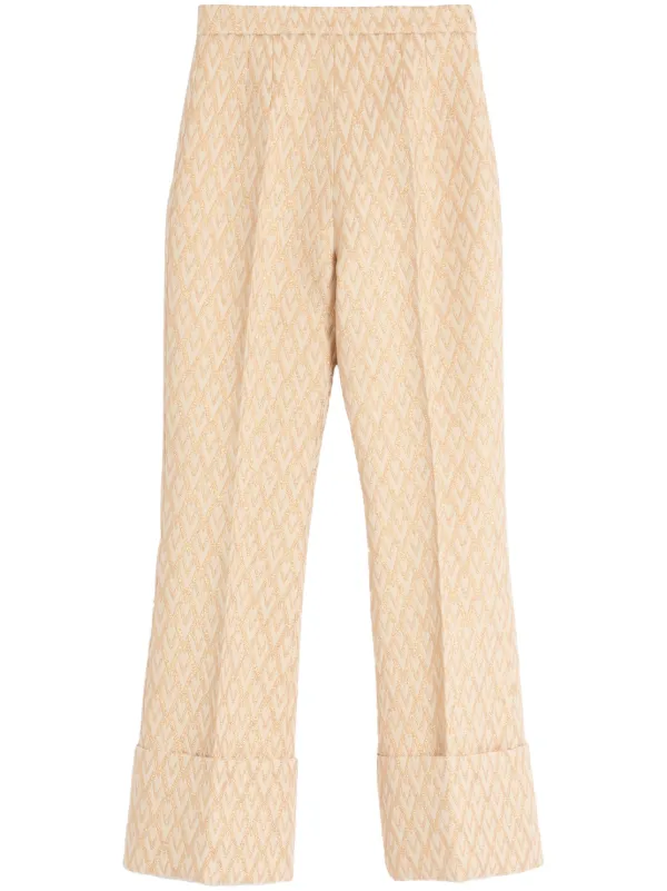 パンツ Valentino Garavani Toute La V Jacquard Trousers Valentino Garavani Toute La V Lurex Jacquard Trousers