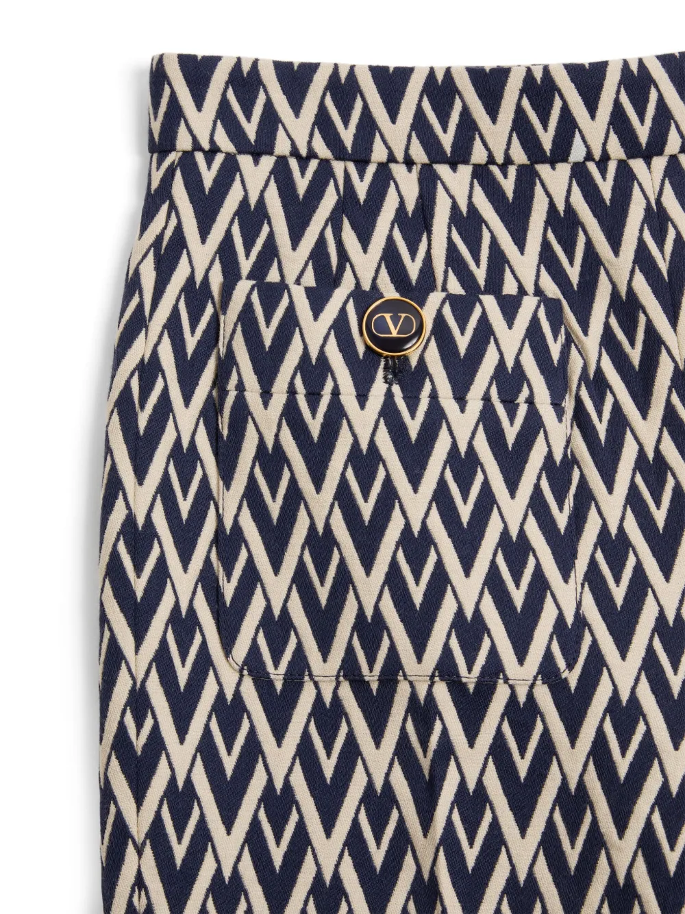 Valentino Garavani Toute La V Jacquard Trousers | Blue
