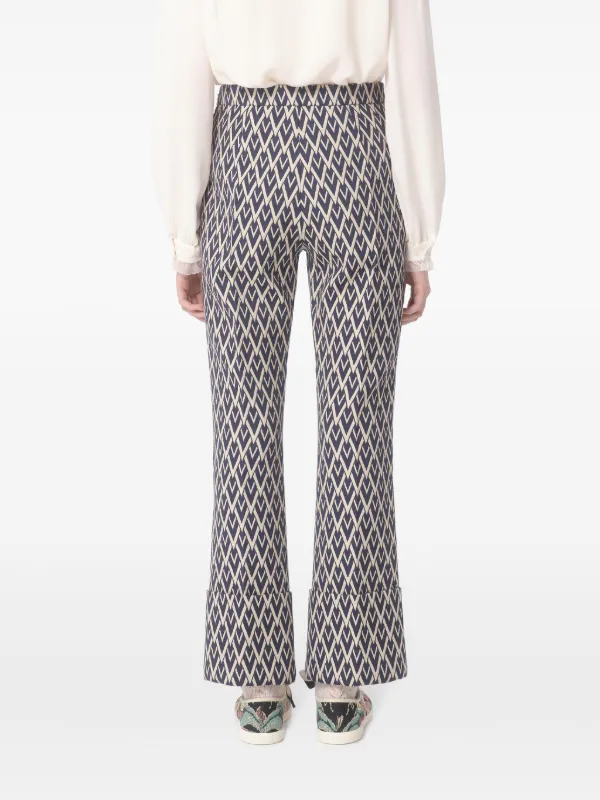 パンツ VALENTINO GARAVANI TOUTE LA V JACQUARD TROUSERS Valentino Garavani Toute La V Jacquard Trousers | Blue
