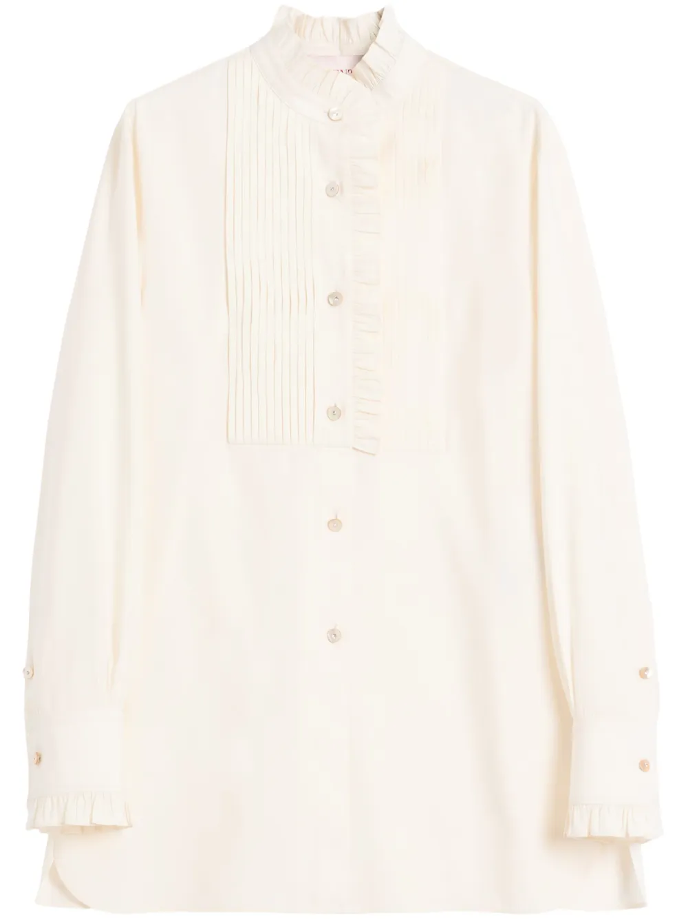 Valentino Garavani Shirt met ruches afwerking Beige