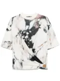Roberto Cavalli marble-print T-shirt - Neutrals