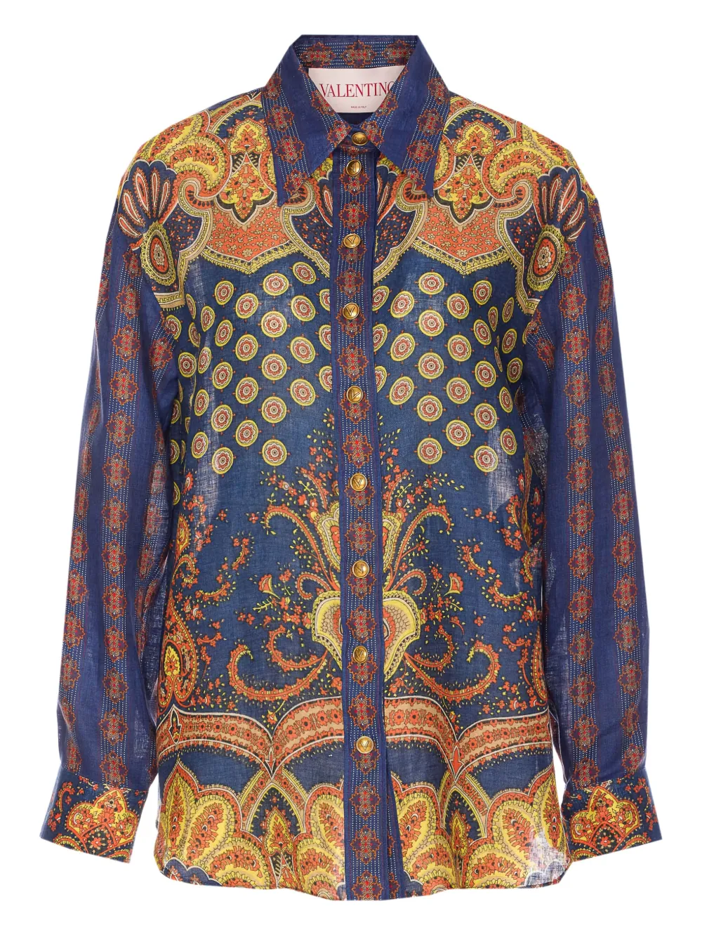 Valentino Garavani Medaglioni Voyage Imaginaire blouse Blauw