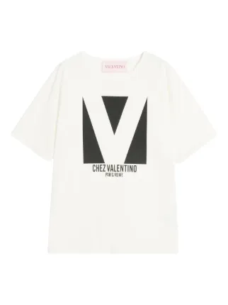 Valentino Garavani Camiseta Com Estampa Chez | Branco | FARFETCH BR
