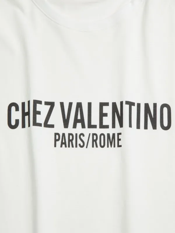 【関税＆送料込み】\"Chez Valentino Garavani\" Print T-Shirt Valentino Garavani Chez-print T-shirt | White | FARFETCH