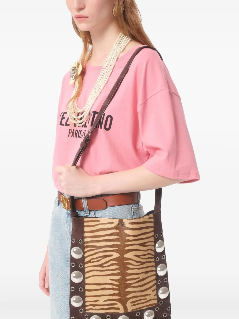 Valentino Garavani シェ プリントTシャツ | ピンク | FARFETCH JP