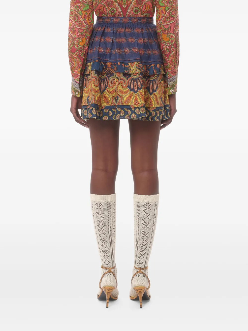 Shop Valentino Medaglioni Voyage Imaginaire Mini Skirt In Blue
