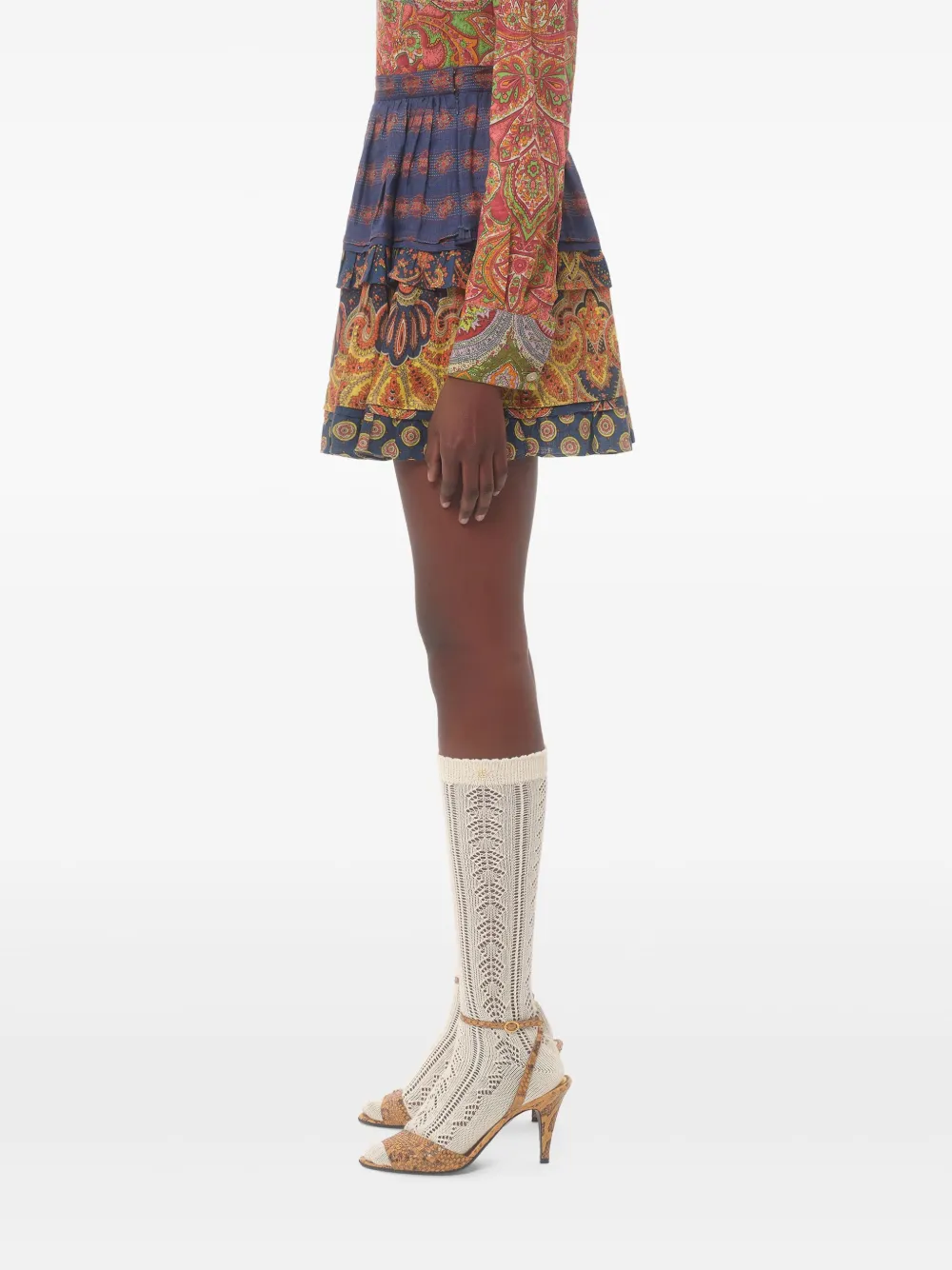 Shop Valentino Medaglioni Voyage Imaginaire Mini Skirt In Blue