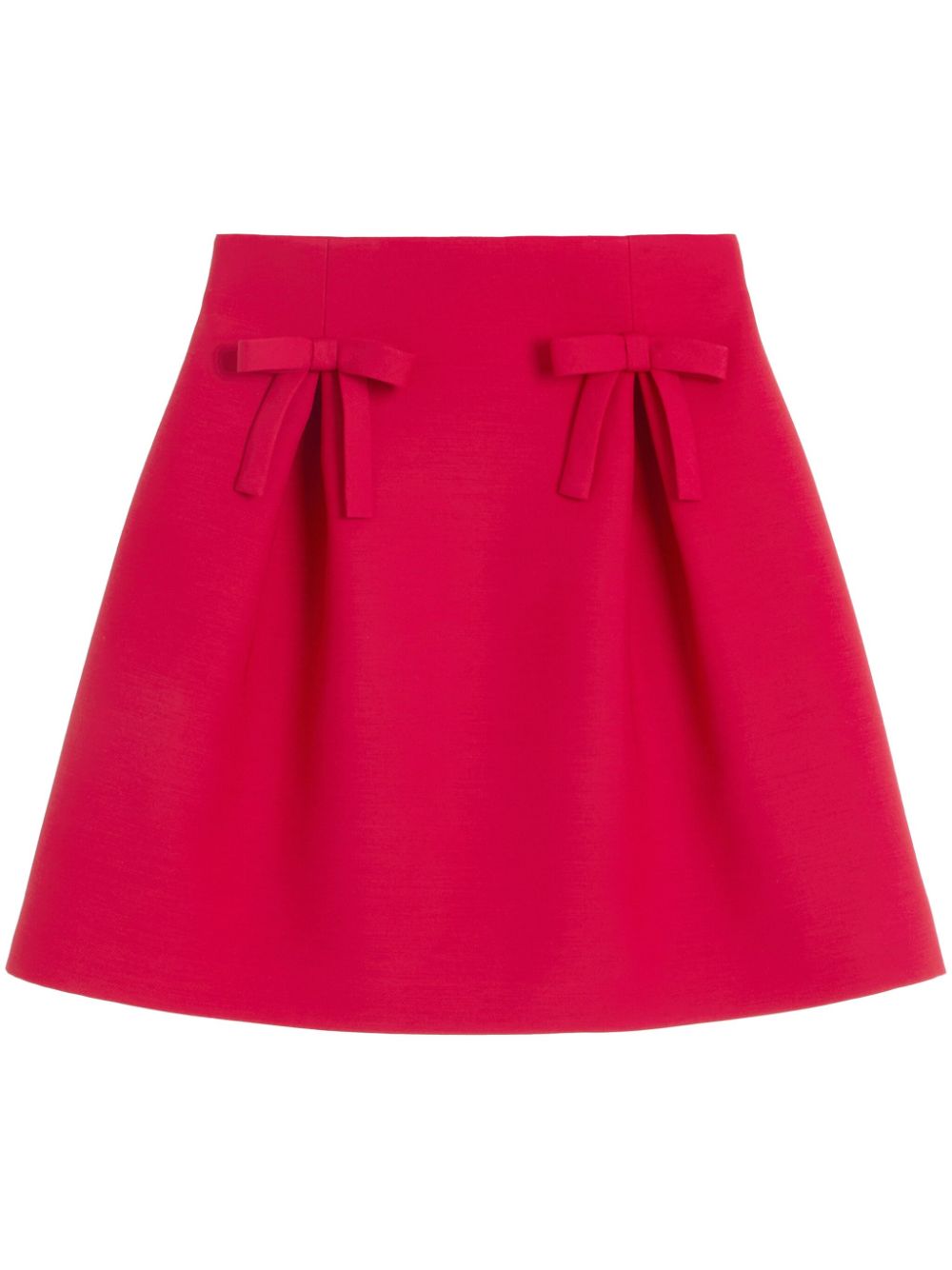 Shop Valentino Bow Detailing A-line Skirt In Red