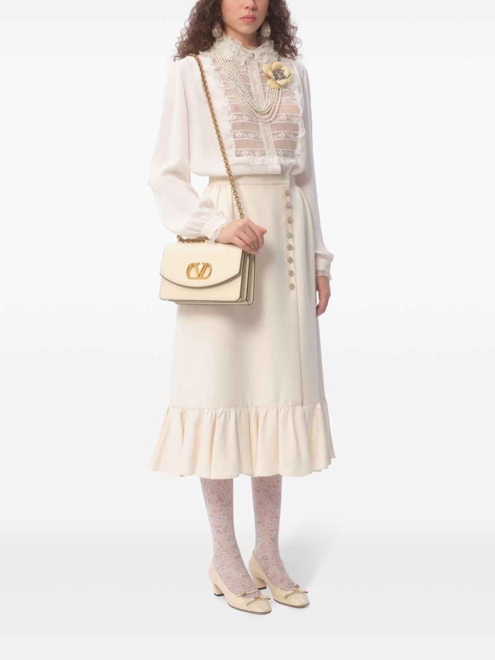 Valentino Garavani Midi-rok met ruches - Beige