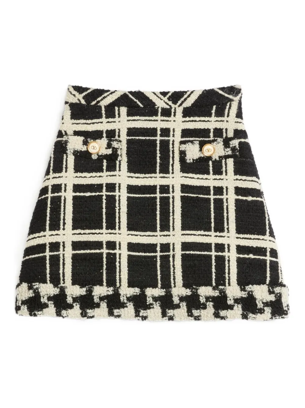 Valentino Garavani checked tweed mini skirt | Black | Image 1