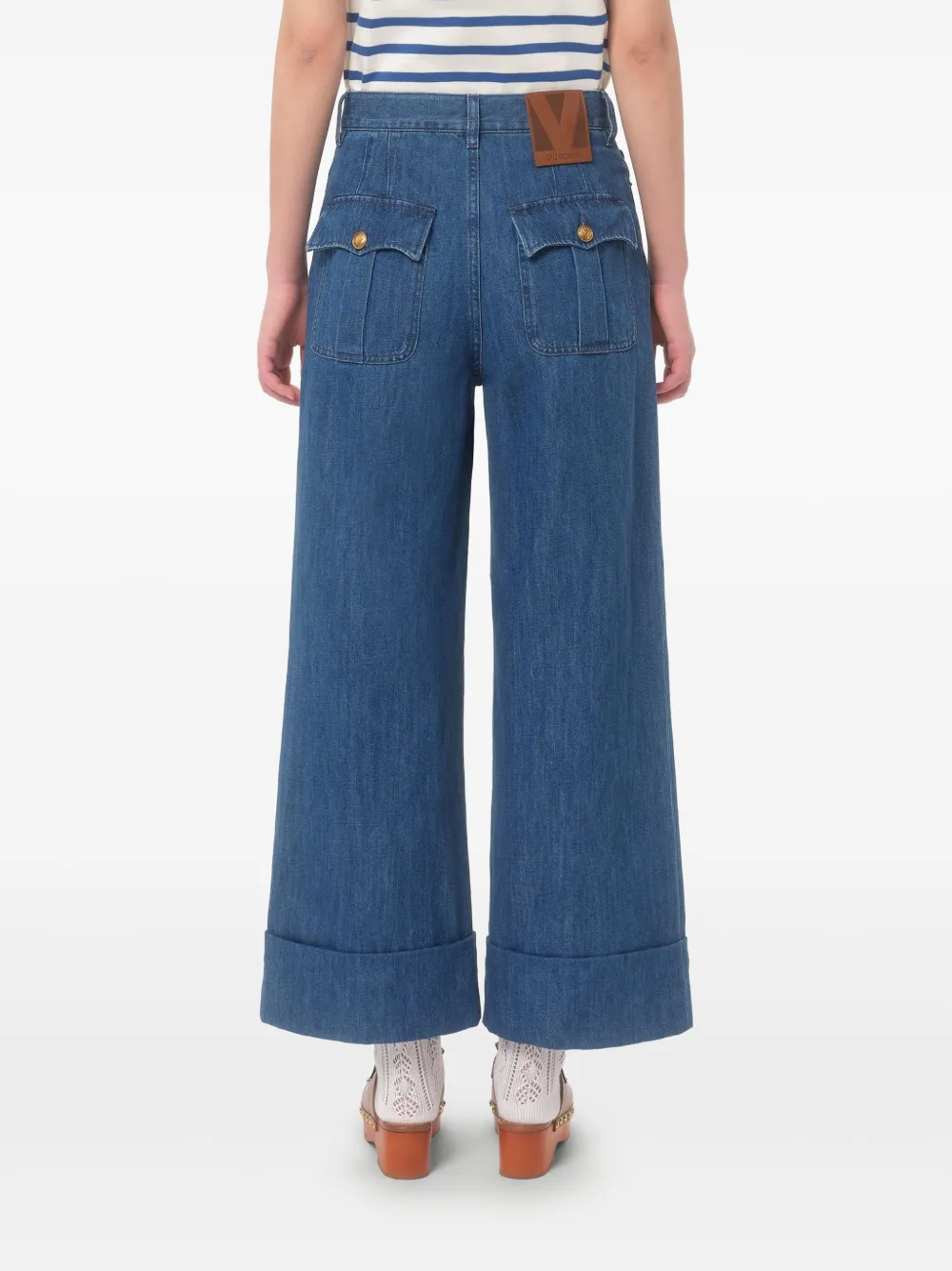 Valentino Garavani Lightweight jeans met wijde pijpen Blauw
