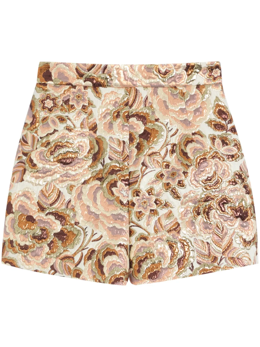 Shop Valentino Floral-jacquard Shorts In Neutrals