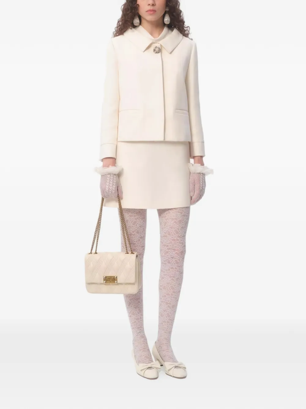  Valentino Garavani Crepe Couture Jacket - Neutrals 