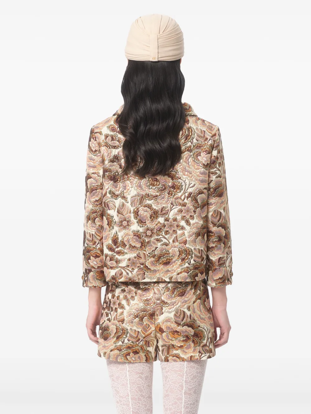 ジャケット Valentino Garavani MATELASSE FLOREAL APRES L'HIVER JACKET Apres L'hiver Floral Matelassé Jacket for Woman in Green