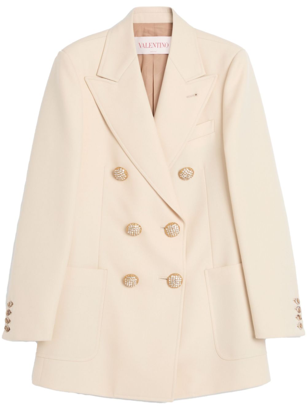 Valentino Garavani Wollen blazer met dubbele rij knopen Beige