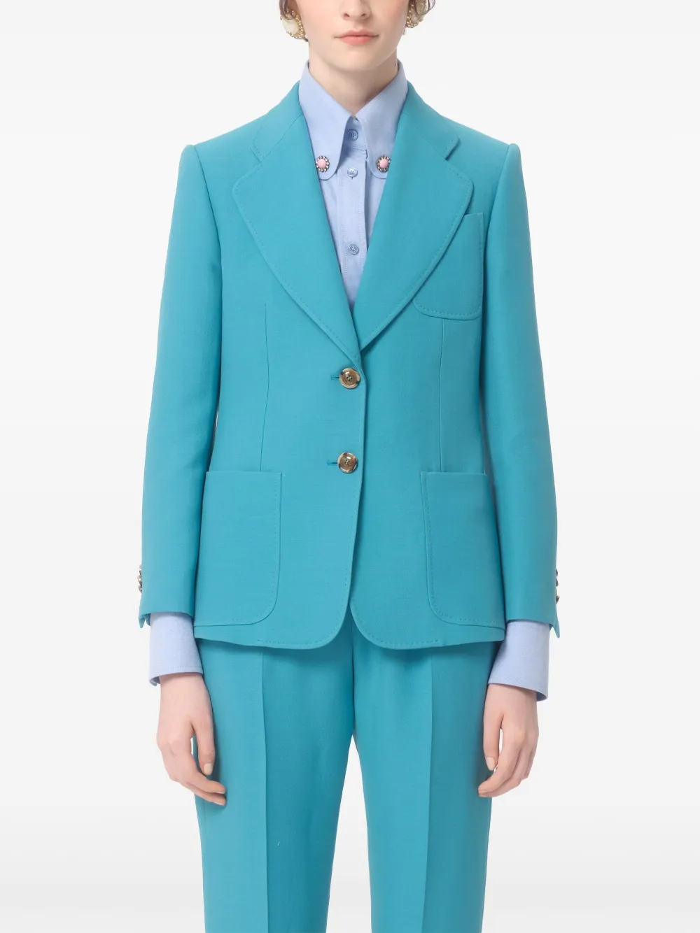 Valentino Garavani Crepe Couture blazer Blauw
