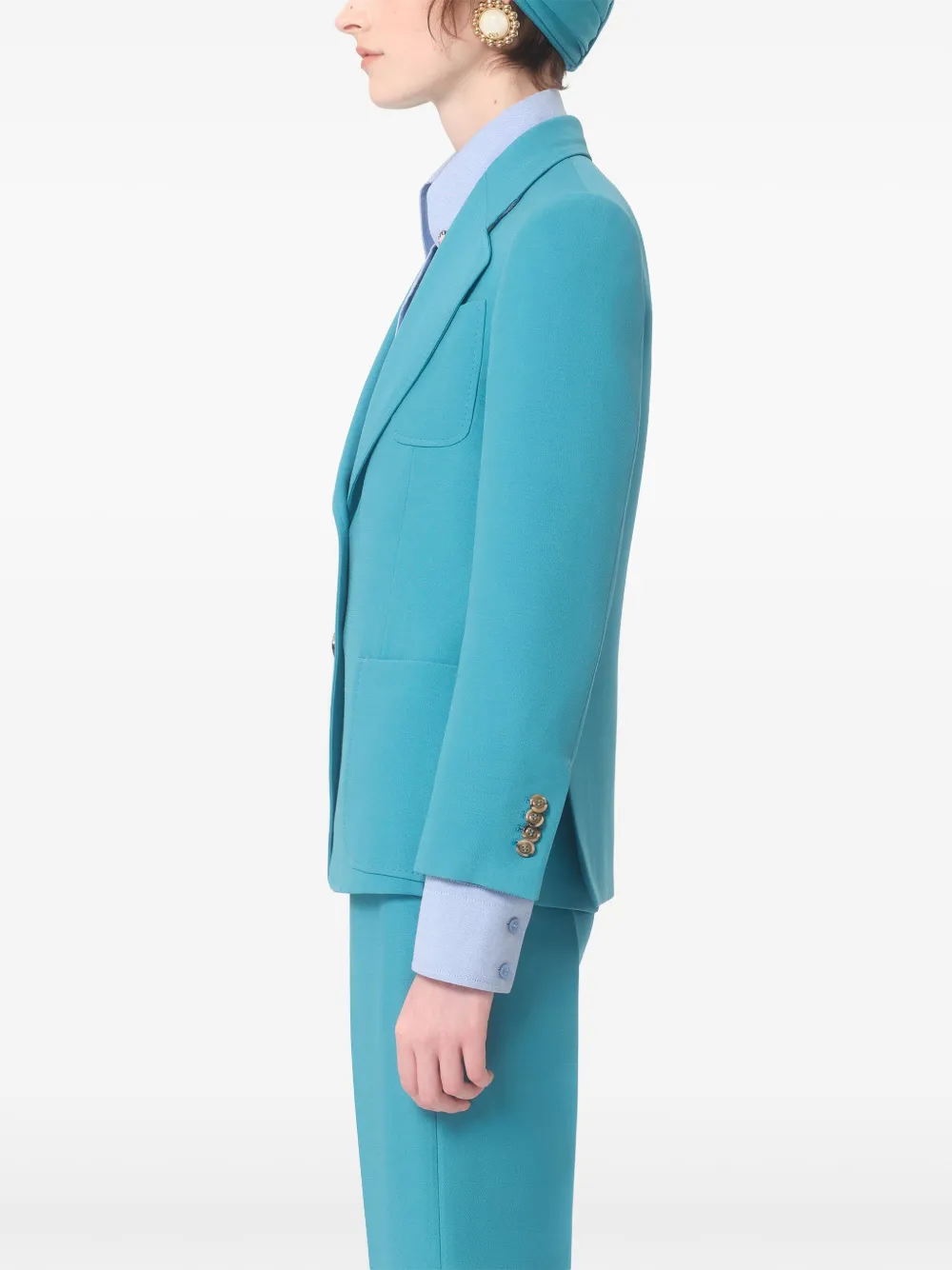 Valentino Garavani Crepe Couture blazer Blauw
