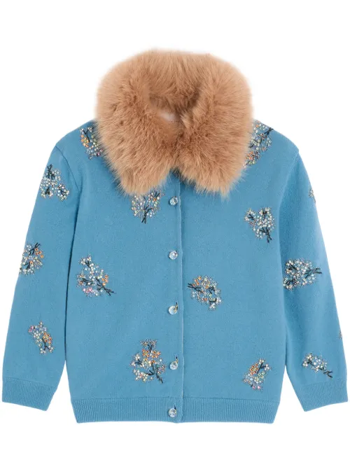 Cardigan en laine à broderies - Valentino Garavani - Modalova