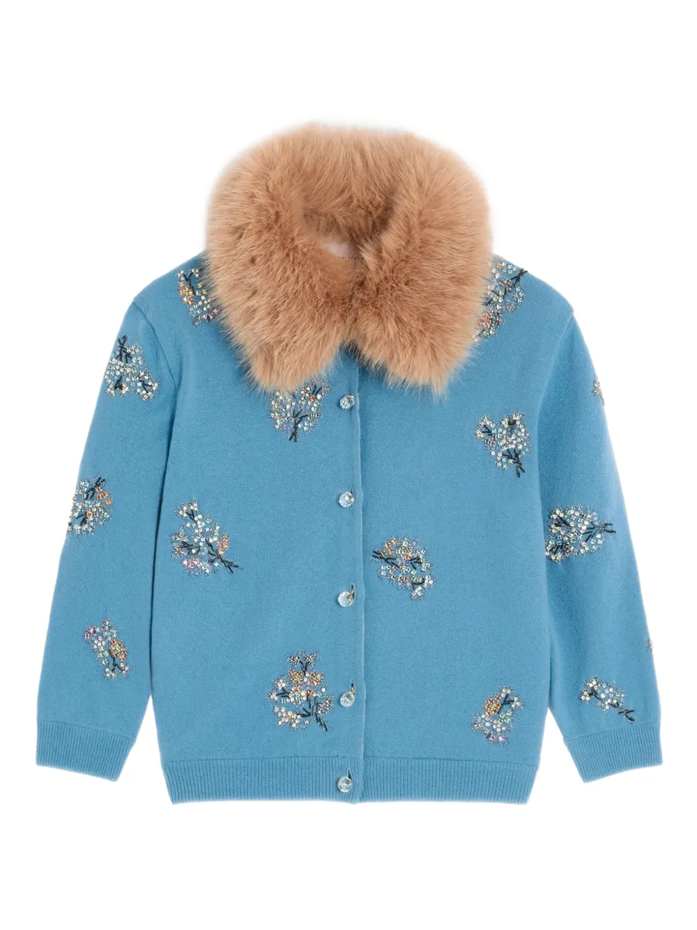 Valentino Garavani エンブロイダリー カーディガン - ブルー Valentino Garavani エンブロイダリー カーディガン - ブルー