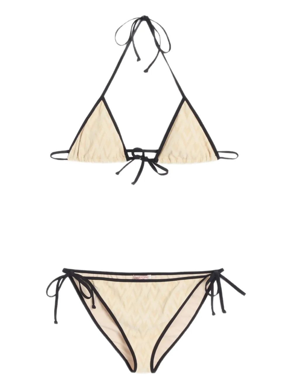 Valentino Garavani Toute La V bikini met jacquard Wit