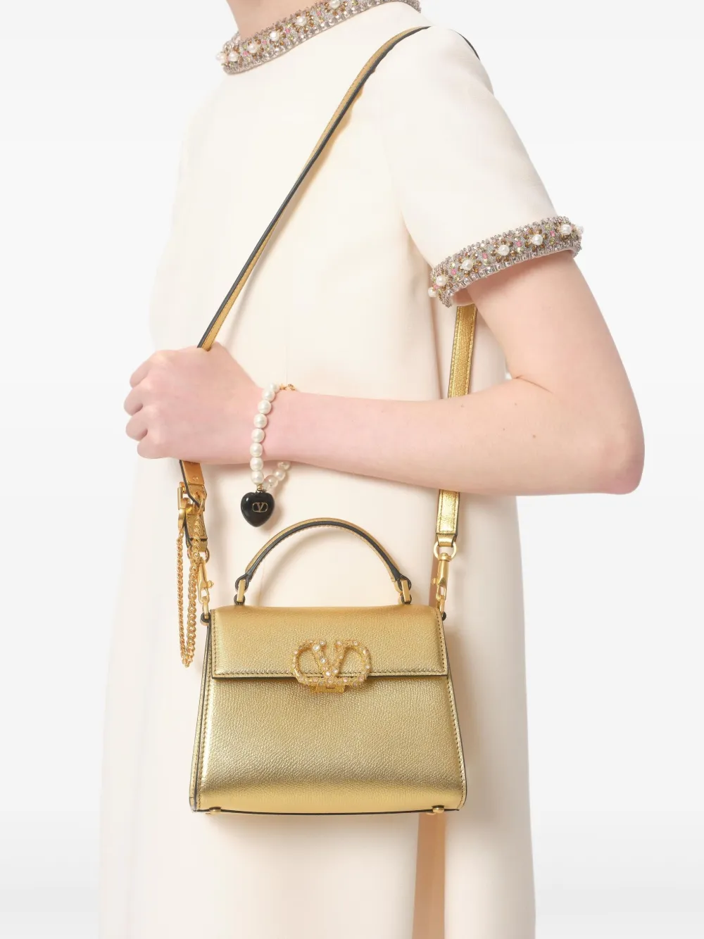 Valentino Garavani VSling mini-tas met juwelen Goud